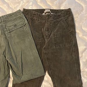 Two pairs of LL Bean, corduroyed pants